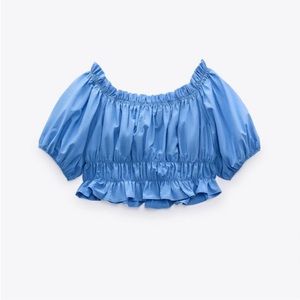 NWT Blue Zara Crop Top
